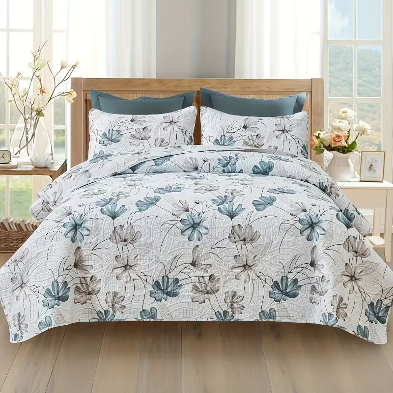 3-Piece Floral Bedding Set, Includes 1 Duvet Cover and 2 Pillowcases, Soft & Breathable, Lightweight & Comfortable, Hypoallergenic