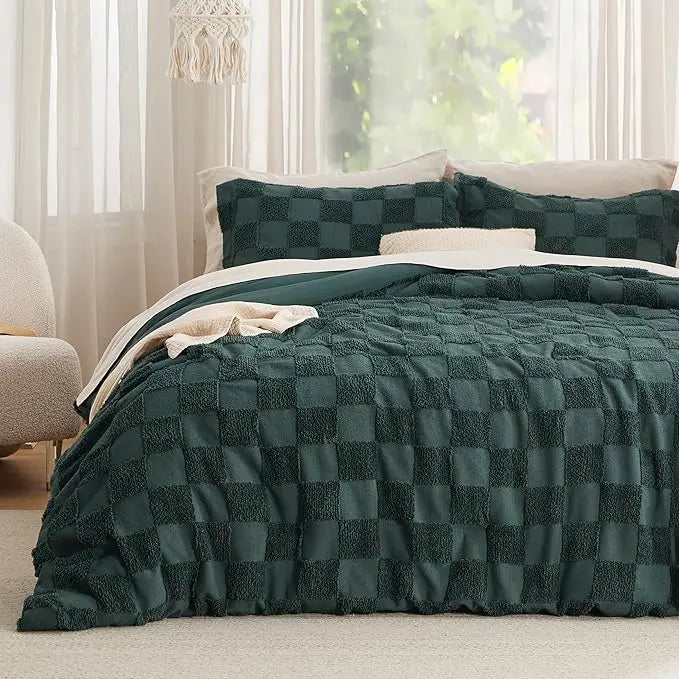 Bohemian Quilted 3-Piece Bedding Set-1 Soft Breathable Comforter with 2 Matching Pillowcases