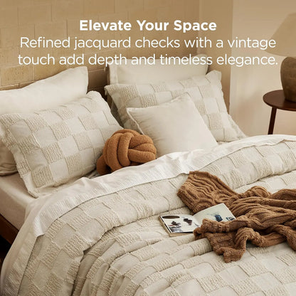 Bohemian Quilted 3-Piece Bedding Set-1 Soft Breathable Comforter with 2 Matching Pillowcases