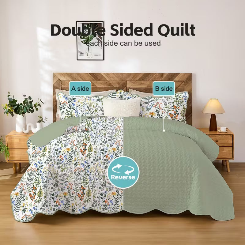 3-Piece Floral Bedding Set, Includes 1 Duvet Cover and 2 Pillowcases, Soft & Breathable, Lightweight & Comfortable, Hypoallergenic