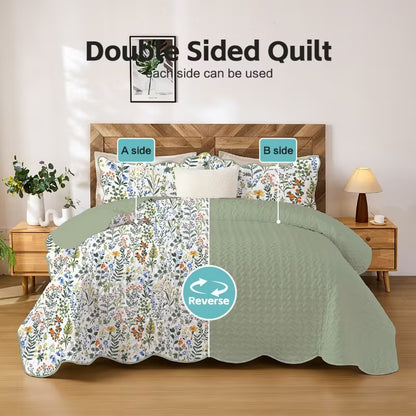 3-Piece Floral Bedding Set, Includes 1 Duvet Cover and 2 Pillowcases, Soft & Breathable, Lightweight & Comfortable, Hypoallergenic