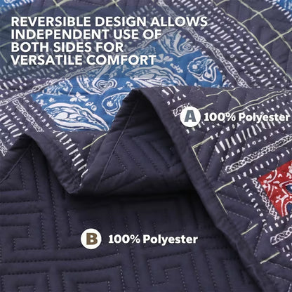 Double-Sided Lightweight Breathable Bedding Set 3 Piece, 1 Quilt Cover + 2 Pillowcases.