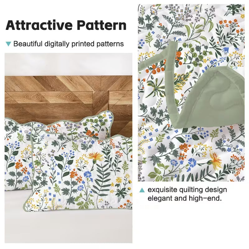 3-Piece Floral Bedding Set, Includes 1 Duvet Cover and 2 Pillowcases, Soft & Breathable, Lightweight & Comfortable, Hypoallergenic