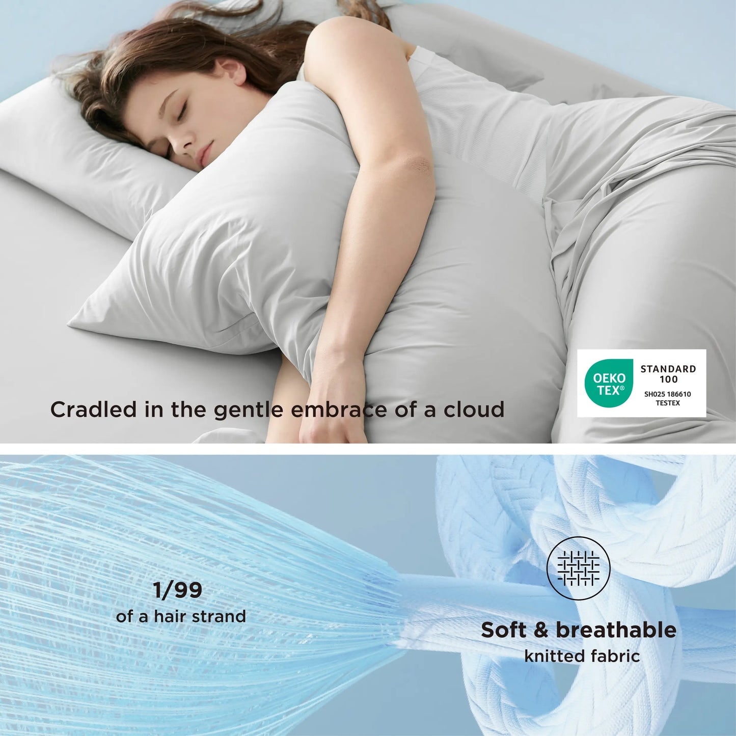 Cooling Sheets 4-Piece Set - 2 Pillowcases, 1 Flat Sheet, and 1 Deep-Pocket Fitted Sheet.